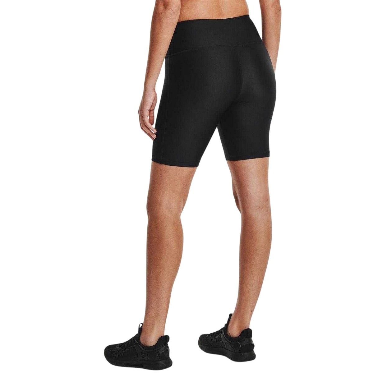 Black - Back - Under Armour Womens-Ladies HeatGear Biker Shorts