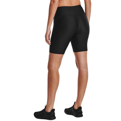 Black - Back - Under Armour Womens-Ladies HeatGear Biker Shorts