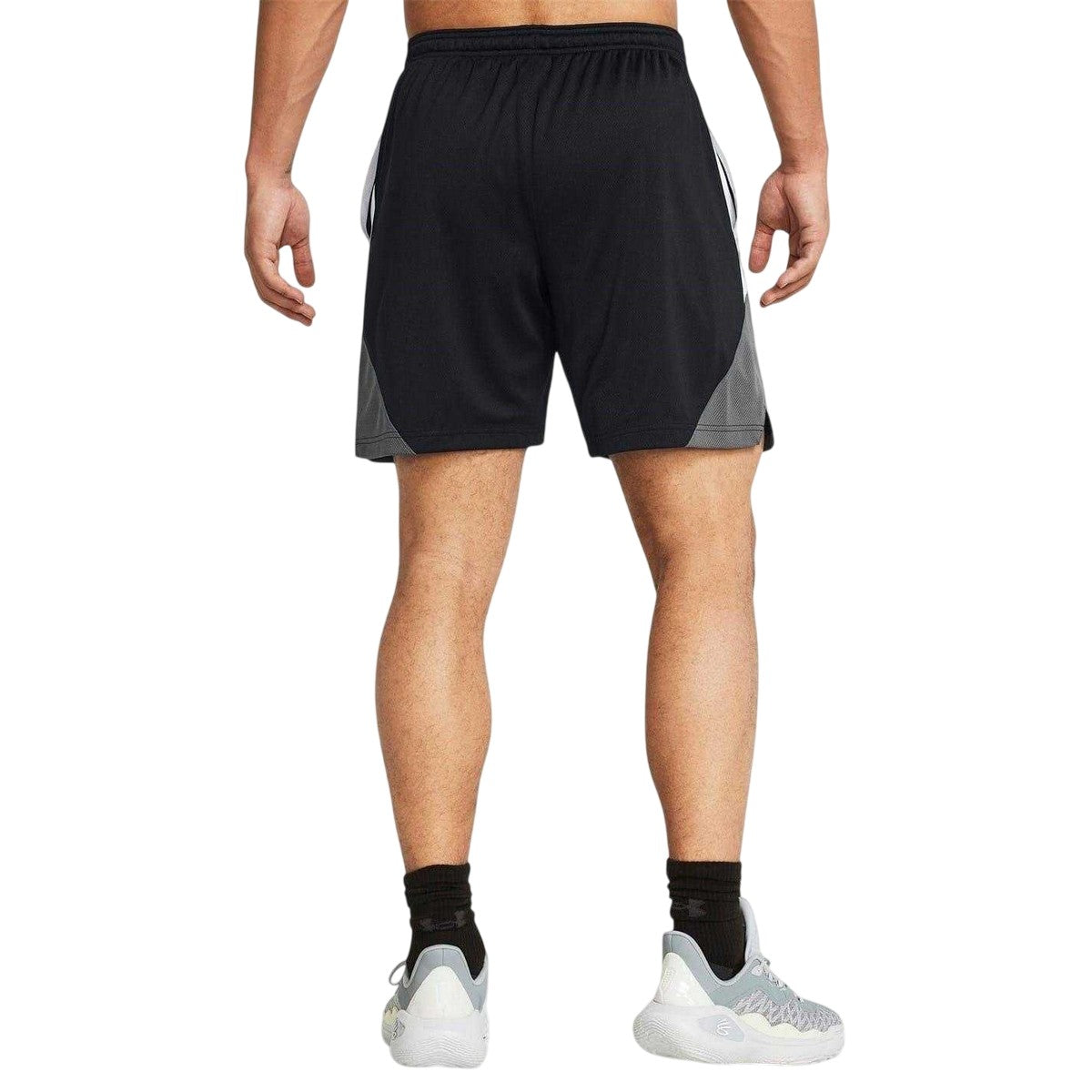 Black-Grey - Back - Under Armour Mens Graphic Print Basketball Shorts