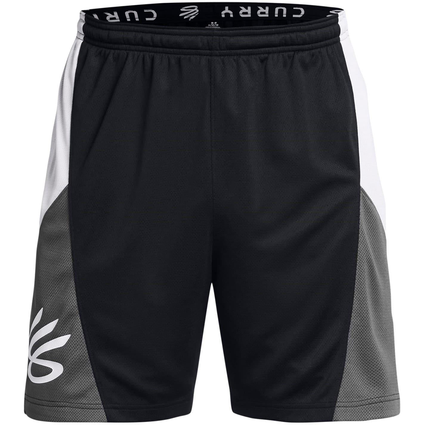Black-Grey - Front - Under Armour Mens Graphic Print Basketball Shorts