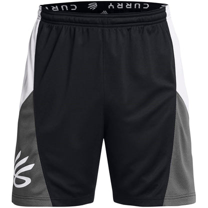 Black-Grey - Front - Under Armour Mens Graphic Print Basketball Shorts