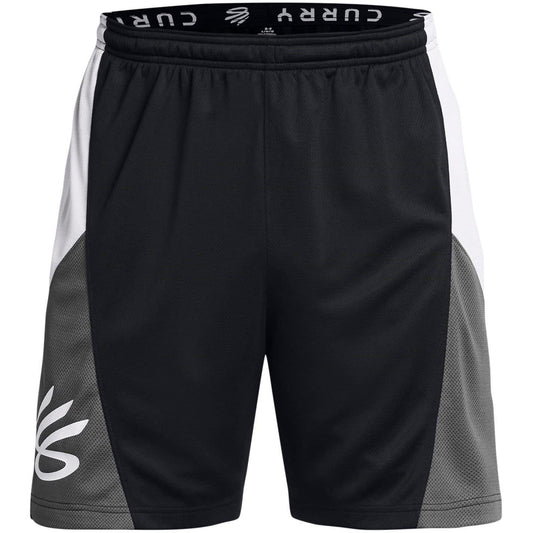 Black-Grey - Front - Under Armour Mens Graphic Print Basketball Shorts