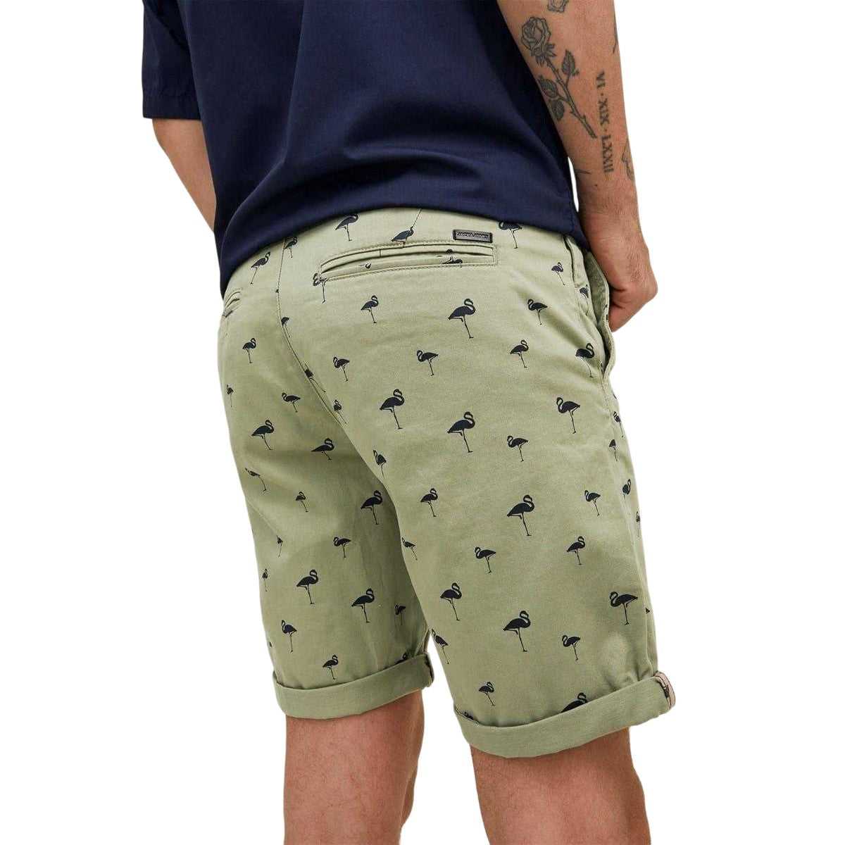 Tea - Back - Jack And Jones Mens Flamingo Mid Rise Chino Shorts