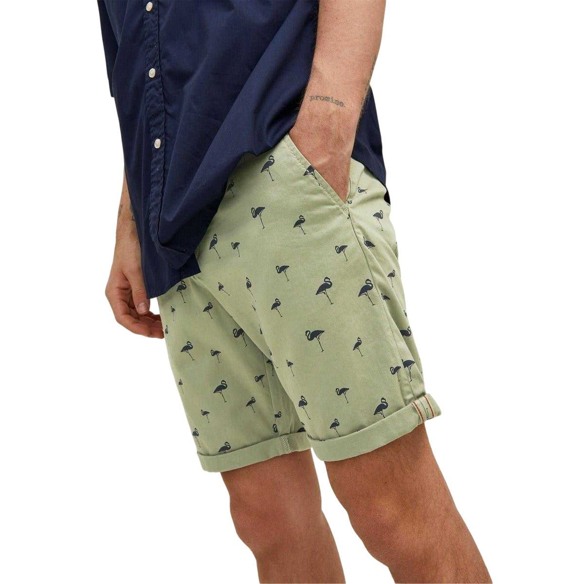 Tea - Side - Jack And Jones Mens Flamingo Mid Rise Chino Shorts