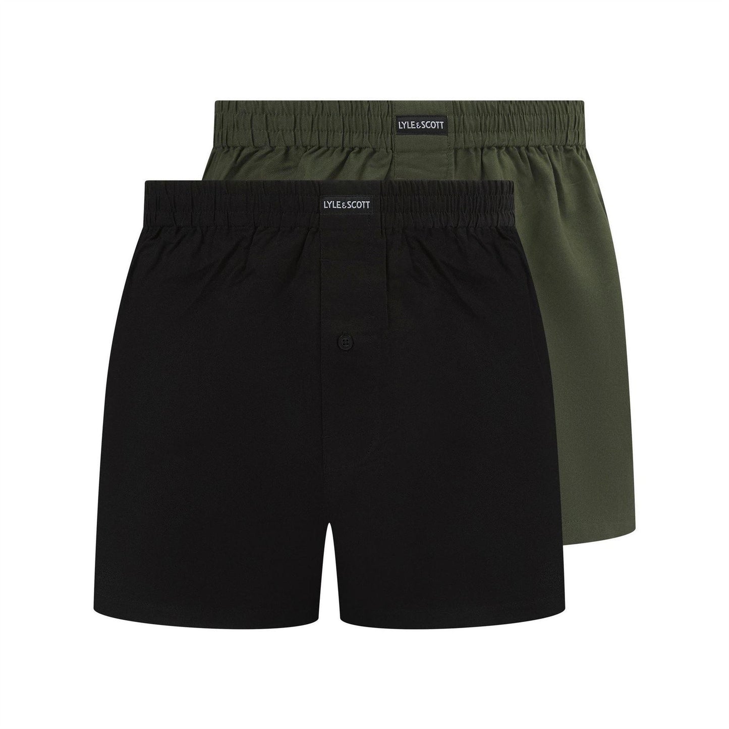 Black-Green - Front - Lyle & Scott Mens Boxer Shorts (Pack of 2)