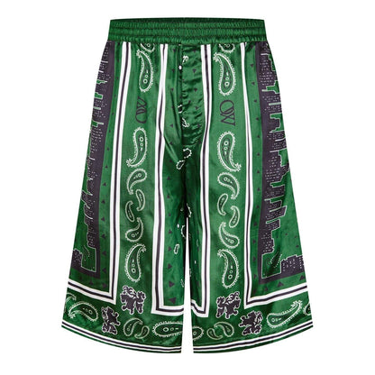 Willow - Front - Off White Mens Satin Loose Fit Shorts