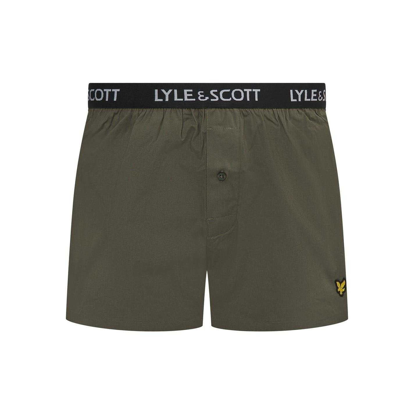 Beetle-Black - Back - Lyle & Scott Mens Woven Boxer Shorts (Pack of 2)