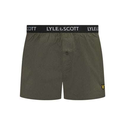 Beetle-Black - Back - Lyle & Scott Mens Woven Boxer Shorts (Pack of 2)