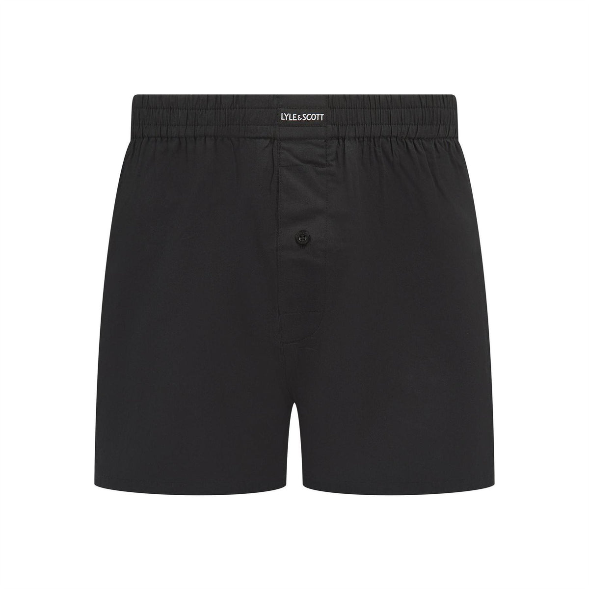 Black - Back - Lyle & Scott Mens Woven Boxer Shorts (Pack of 3)