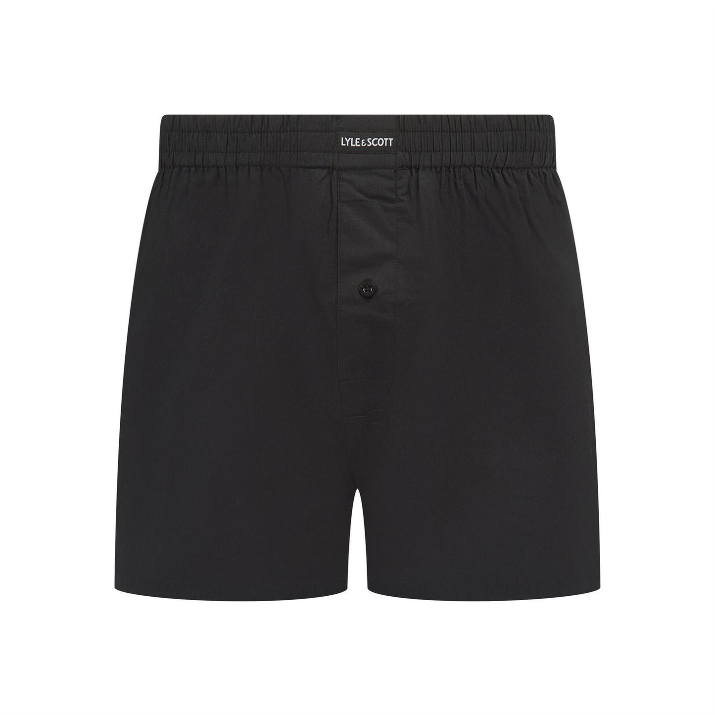 Black - Back - Lyle & Scott Mens Woven Boxer Shorts (Pack of 3)