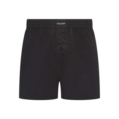 Black - Back - Lyle & Scott Mens Woven Boxer Shorts (Pack of 3)
