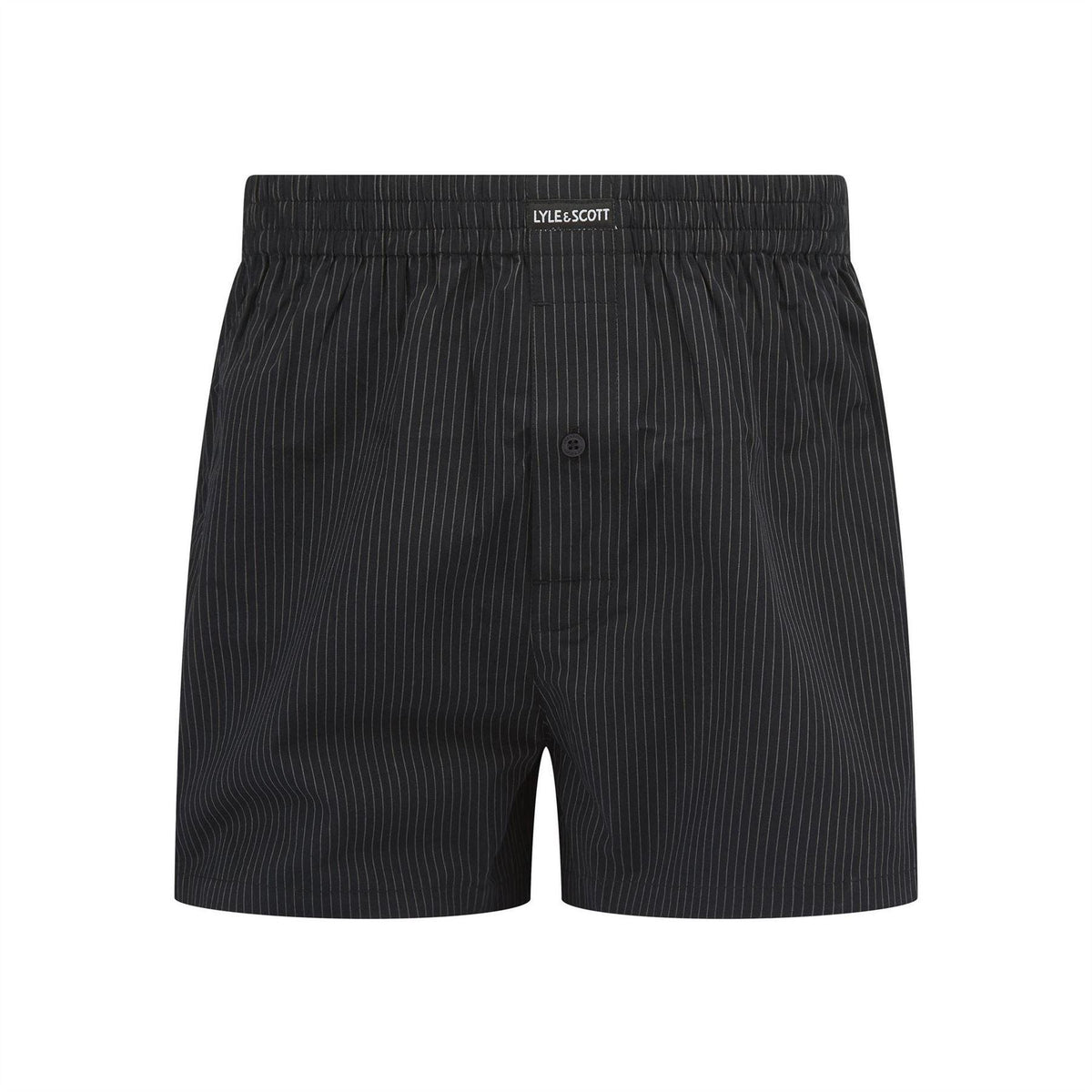Black - Side - Lyle & Scott Mens Woven Boxer Shorts (Pack of 3)