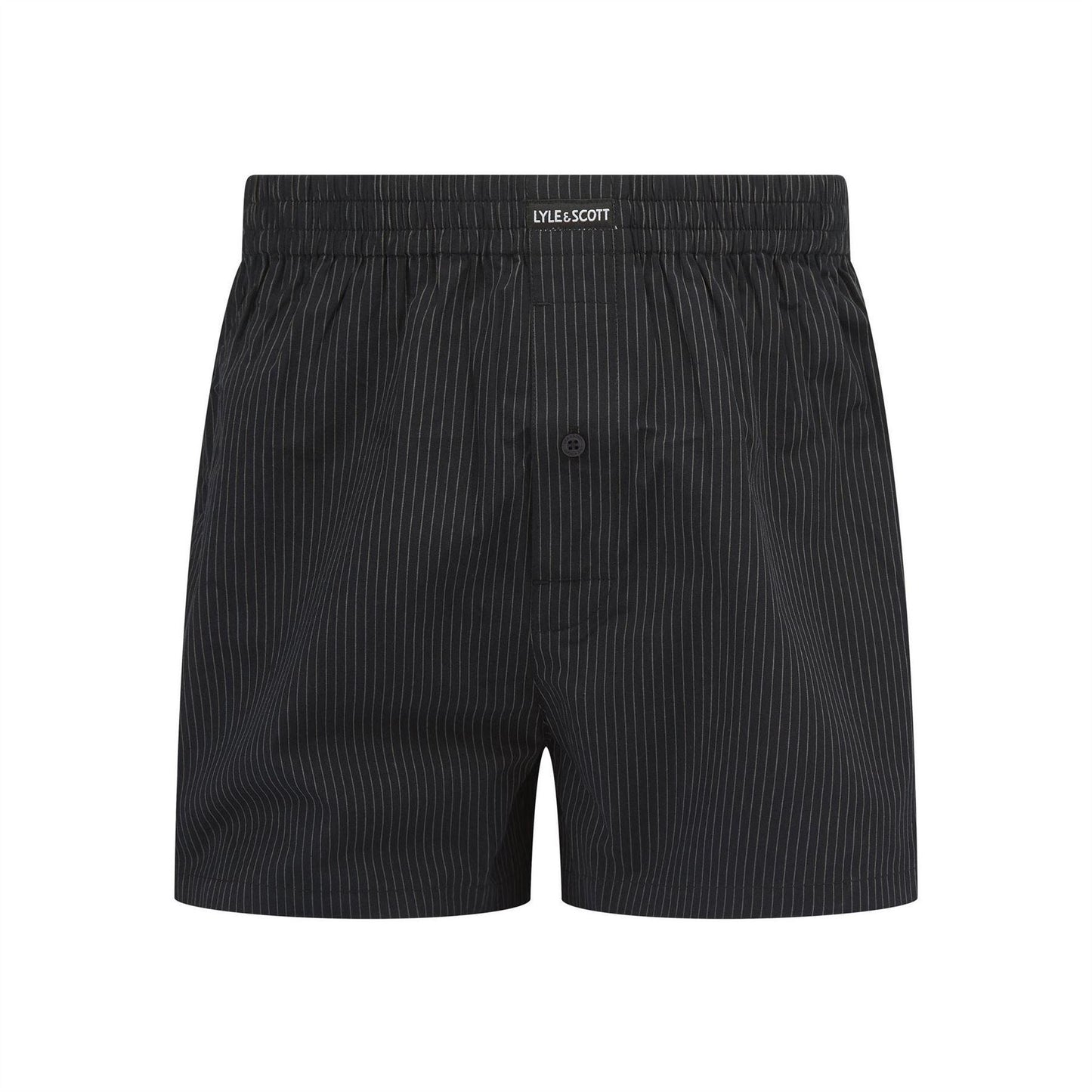 Black - Side - Lyle & Scott Mens Woven Boxer Shorts (Pack of 3)