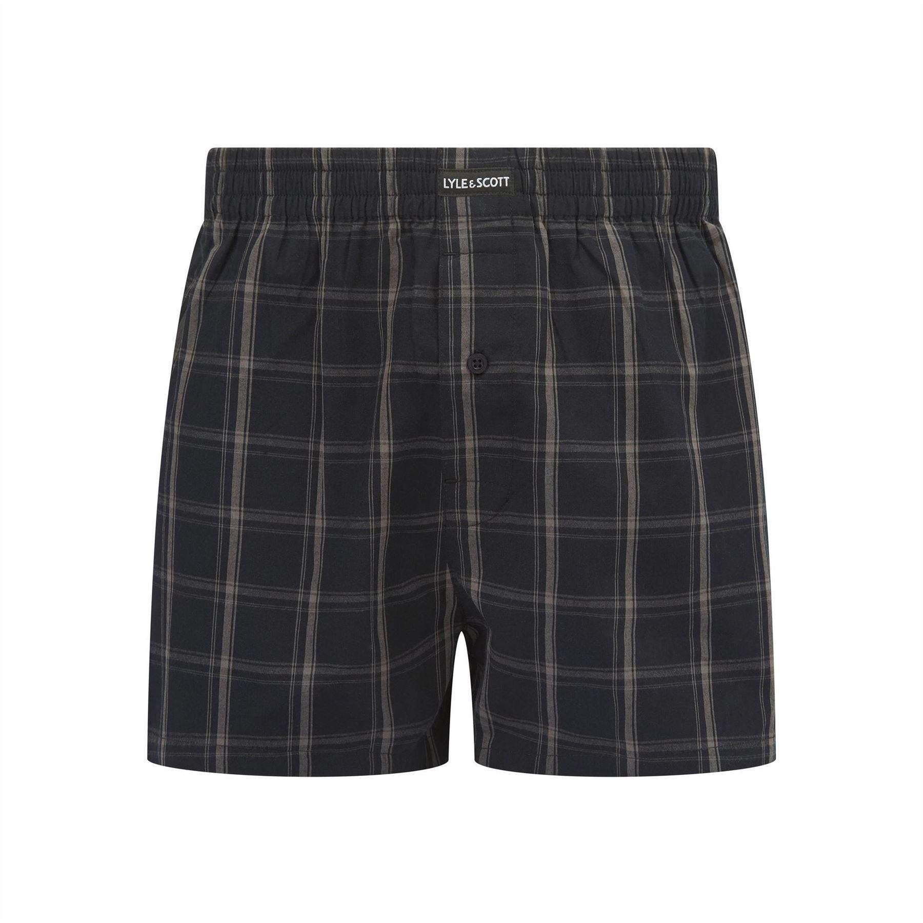 Black - Lifestyle - Lyle & Scott Mens Woven Boxer Shorts (Pack of 3)