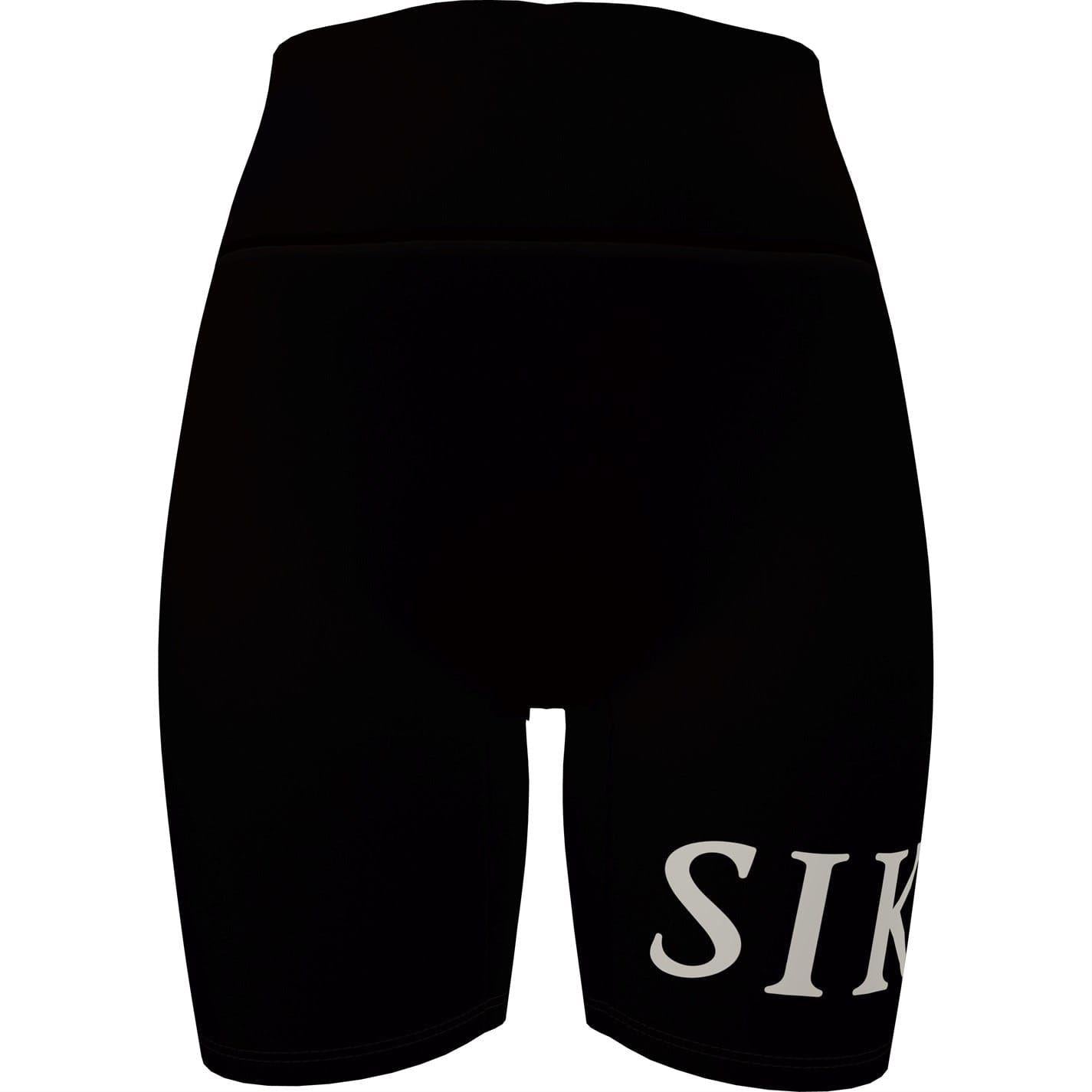 Black - Front - SikSilk Womens-Ladies Slim Cycling Shorts