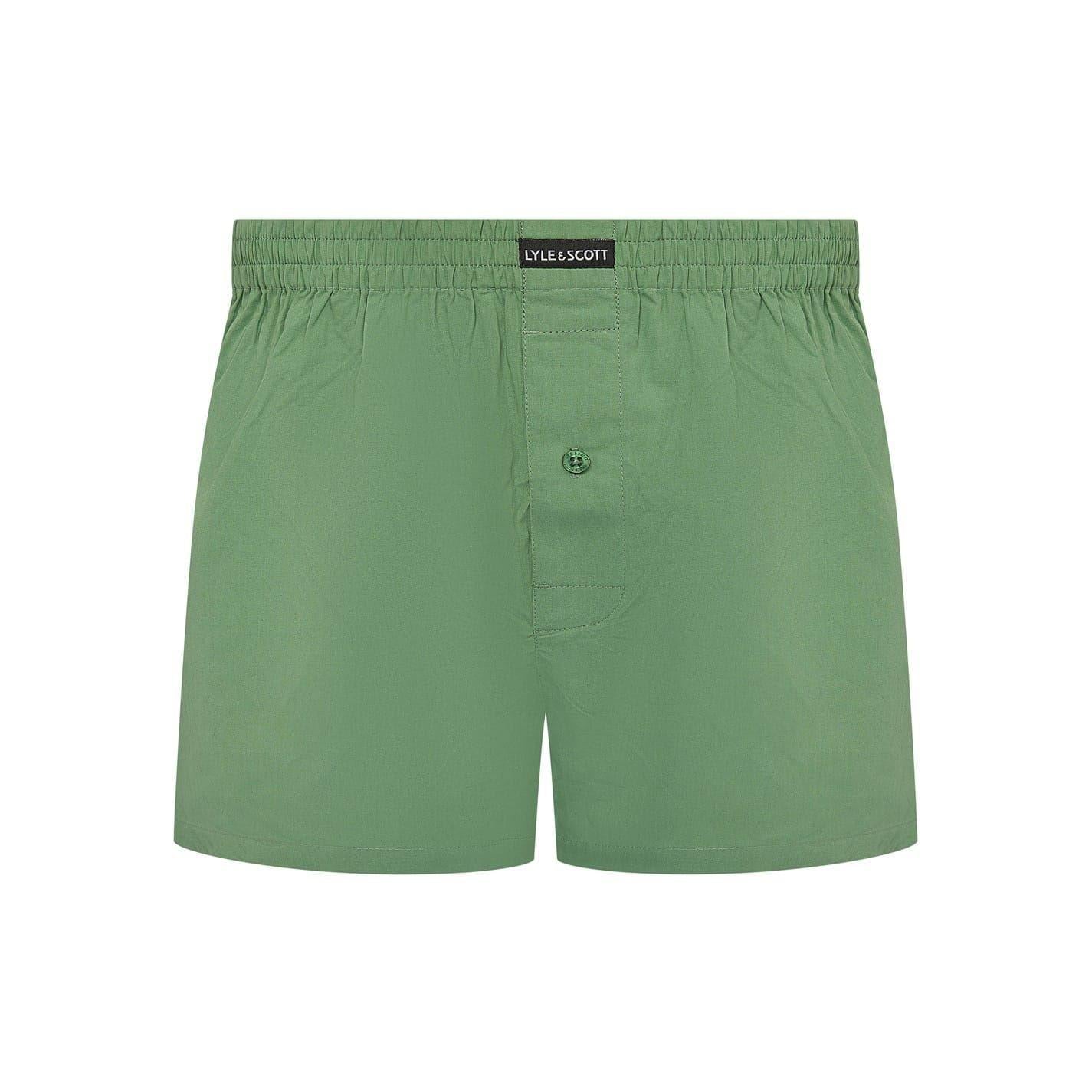 Shale Green - Side - Lyle & Scott Mens Polka Dot Boxer Shorts (Pack of 3)