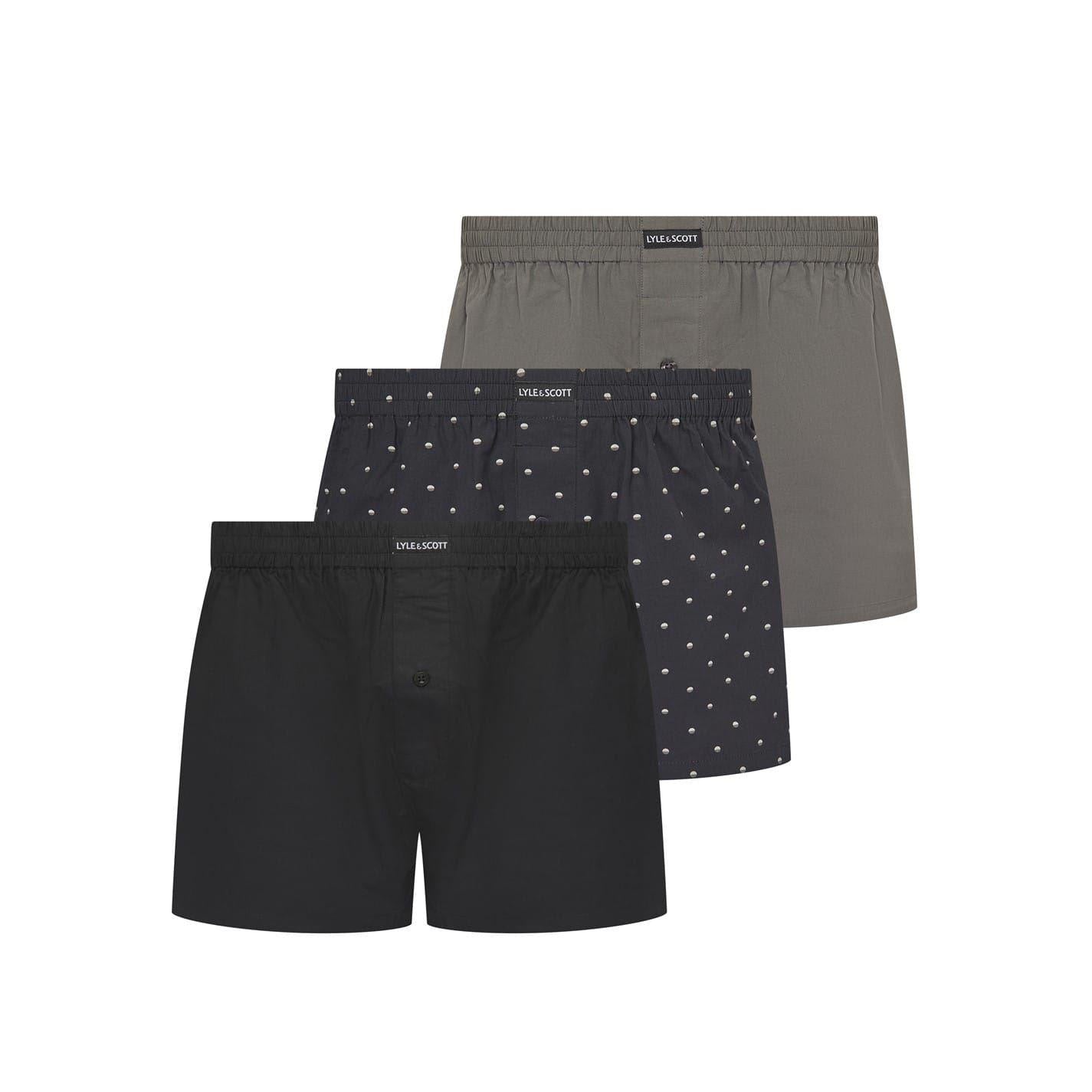 Polka Dot - Front - Lyle & Scott Mens Polka Dot Boxer Shorts (Pack of 3)