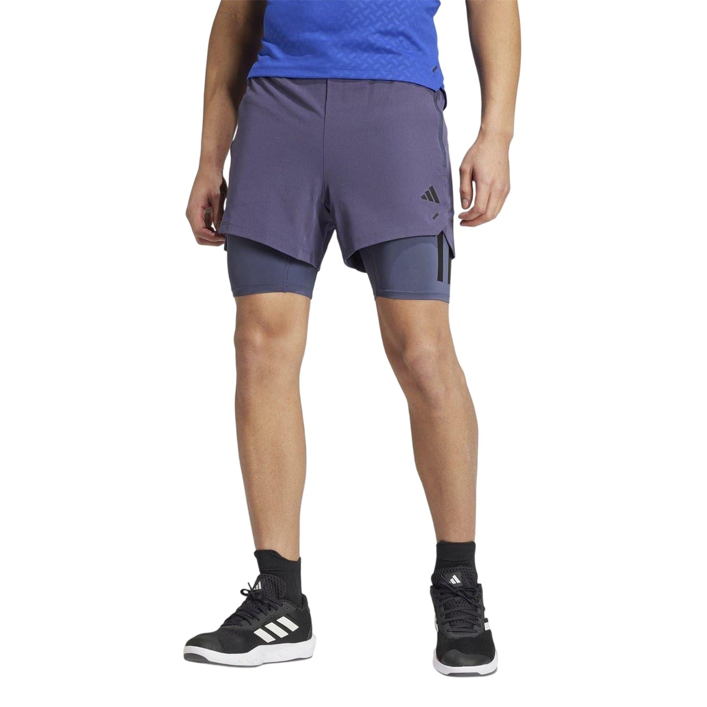 Navy-Black - Side - Adidas Mens Power Shorts