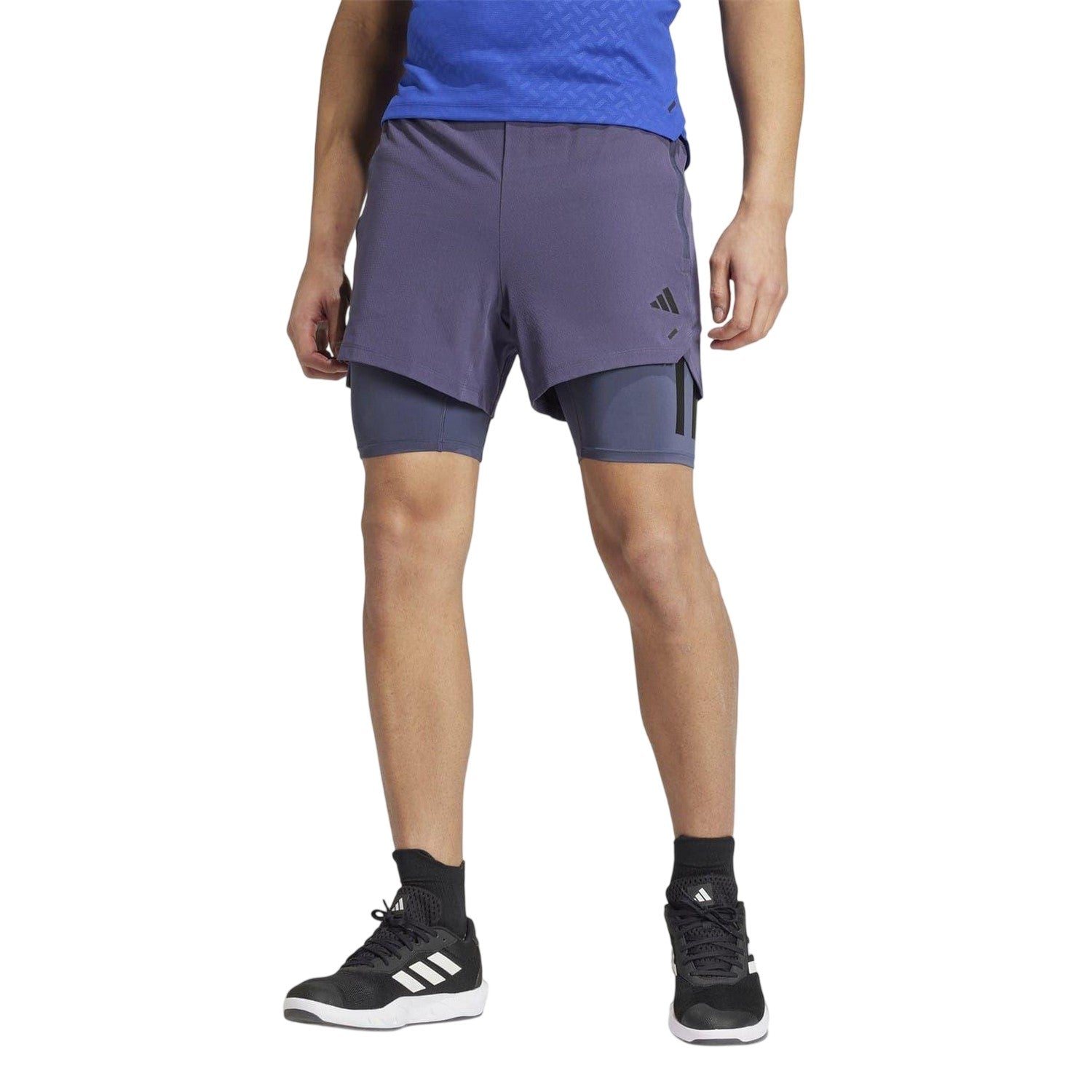 Navy-Black - Side - Adidas Mens Power Shorts