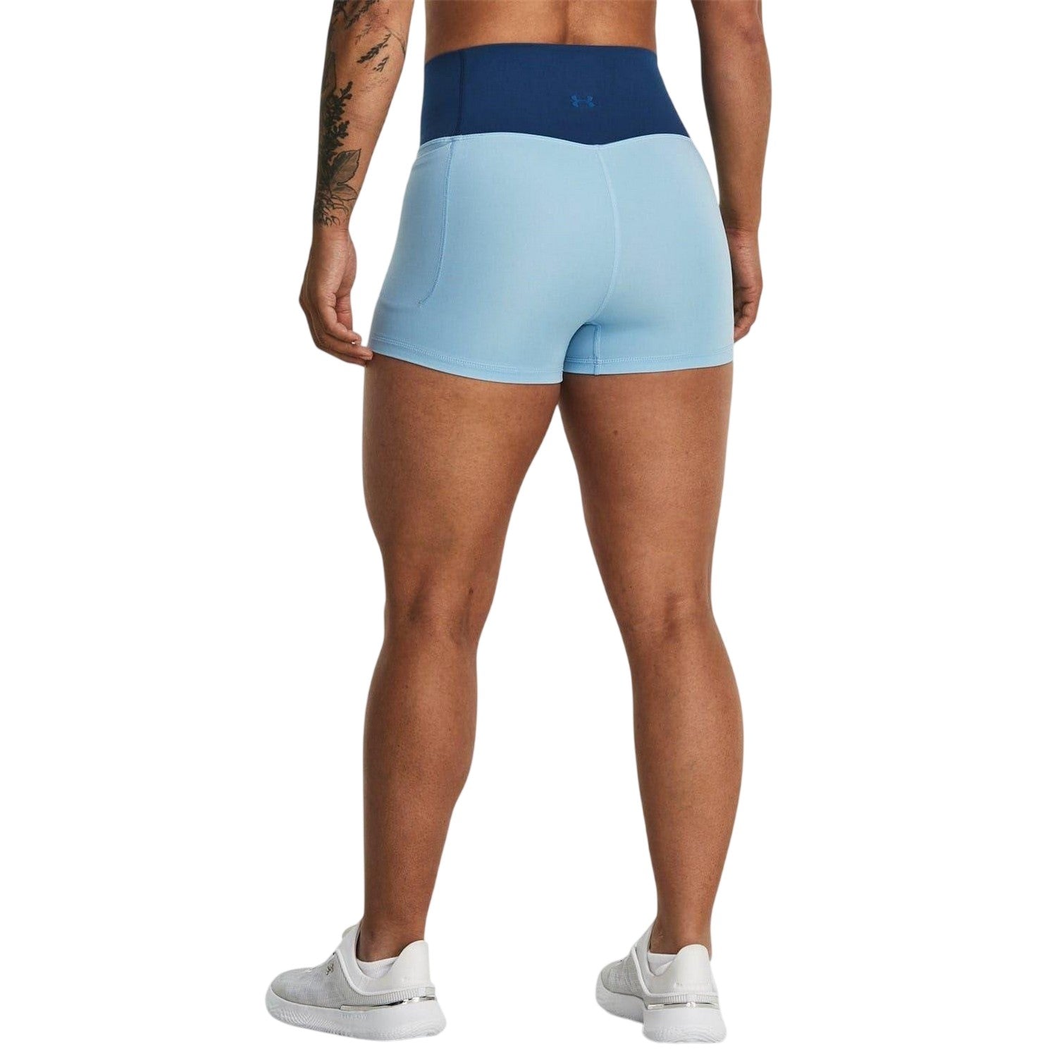 Blue - Back - Under Armour Womens-Ladies Meridian Compression Shorts