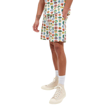 White-Green-Black - Back - Nicce Mens Cotton Shorts