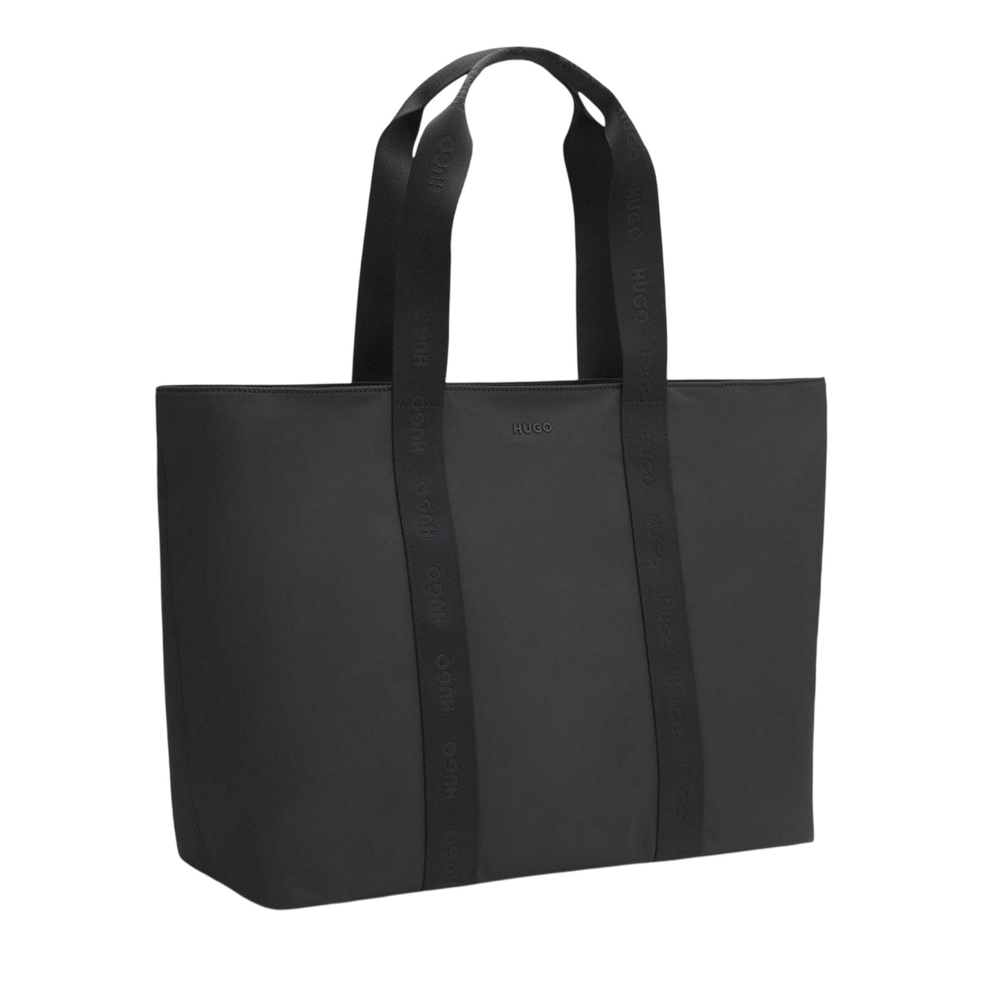 Black - Side - Hugo Polyester Tote Bag