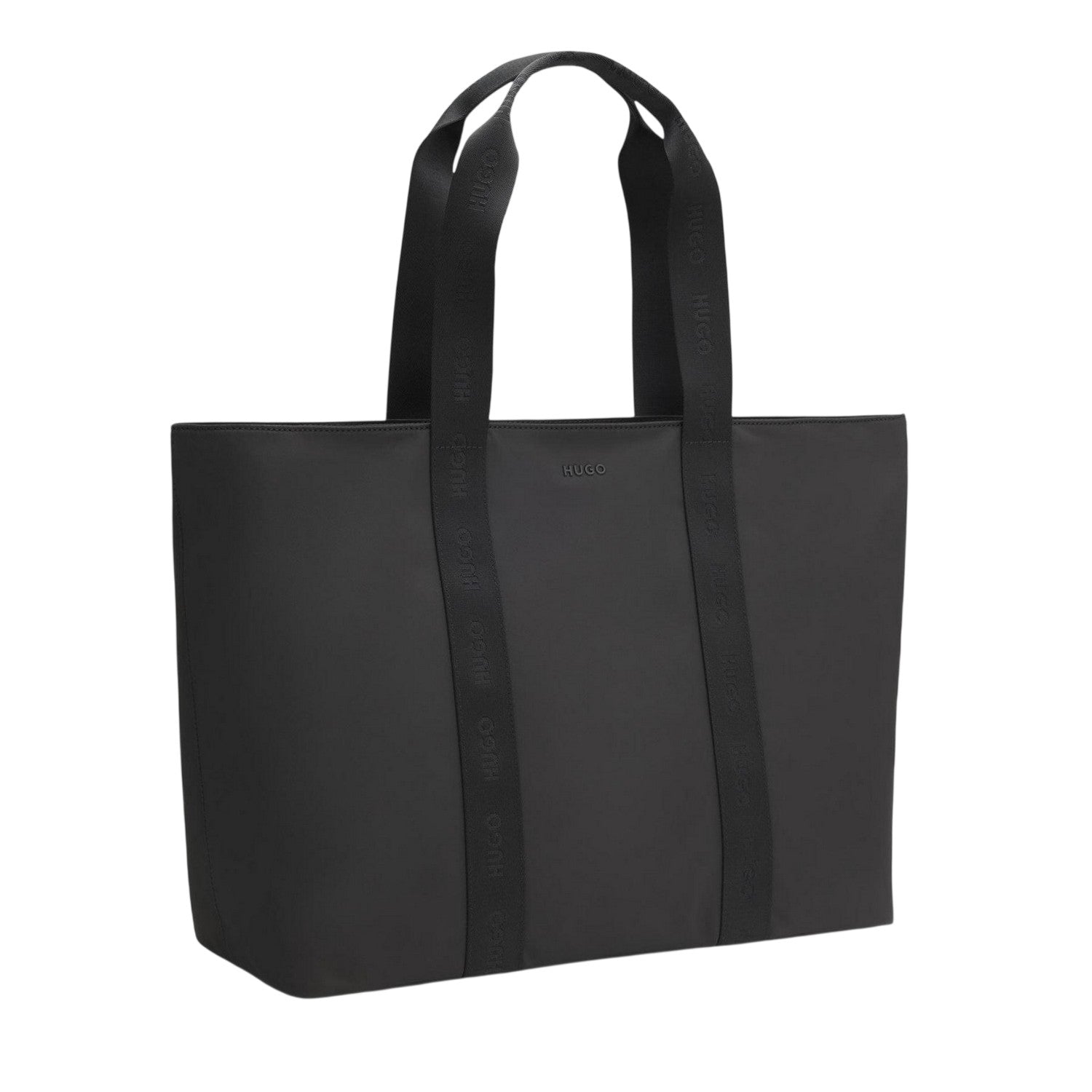 Black - Side - Hugo Polyester Tote Bag