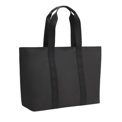 Black - Side - Hugo Polyester Tote Bag