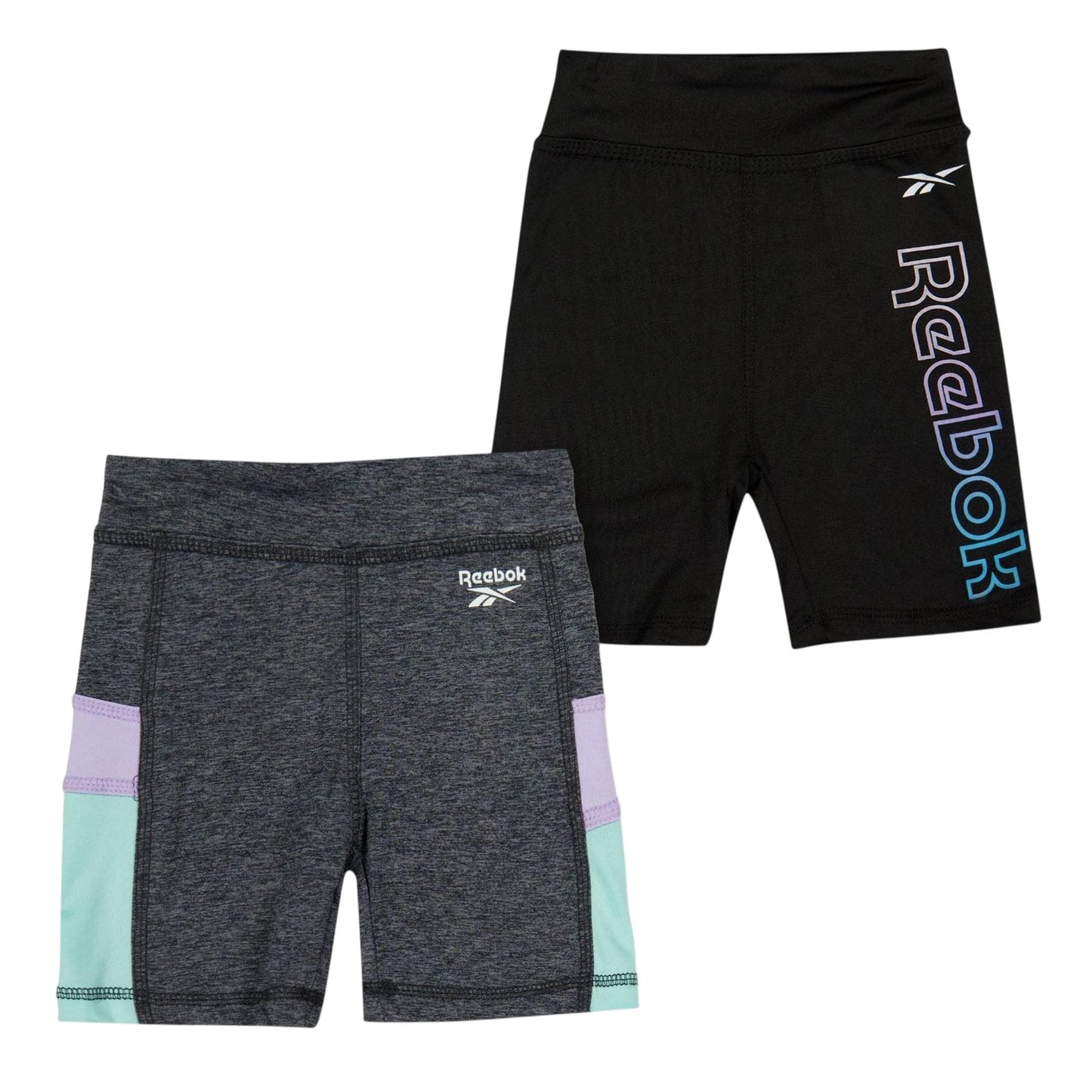 Midnight - Front - Reebok Girls Shorts (Pack of 2)