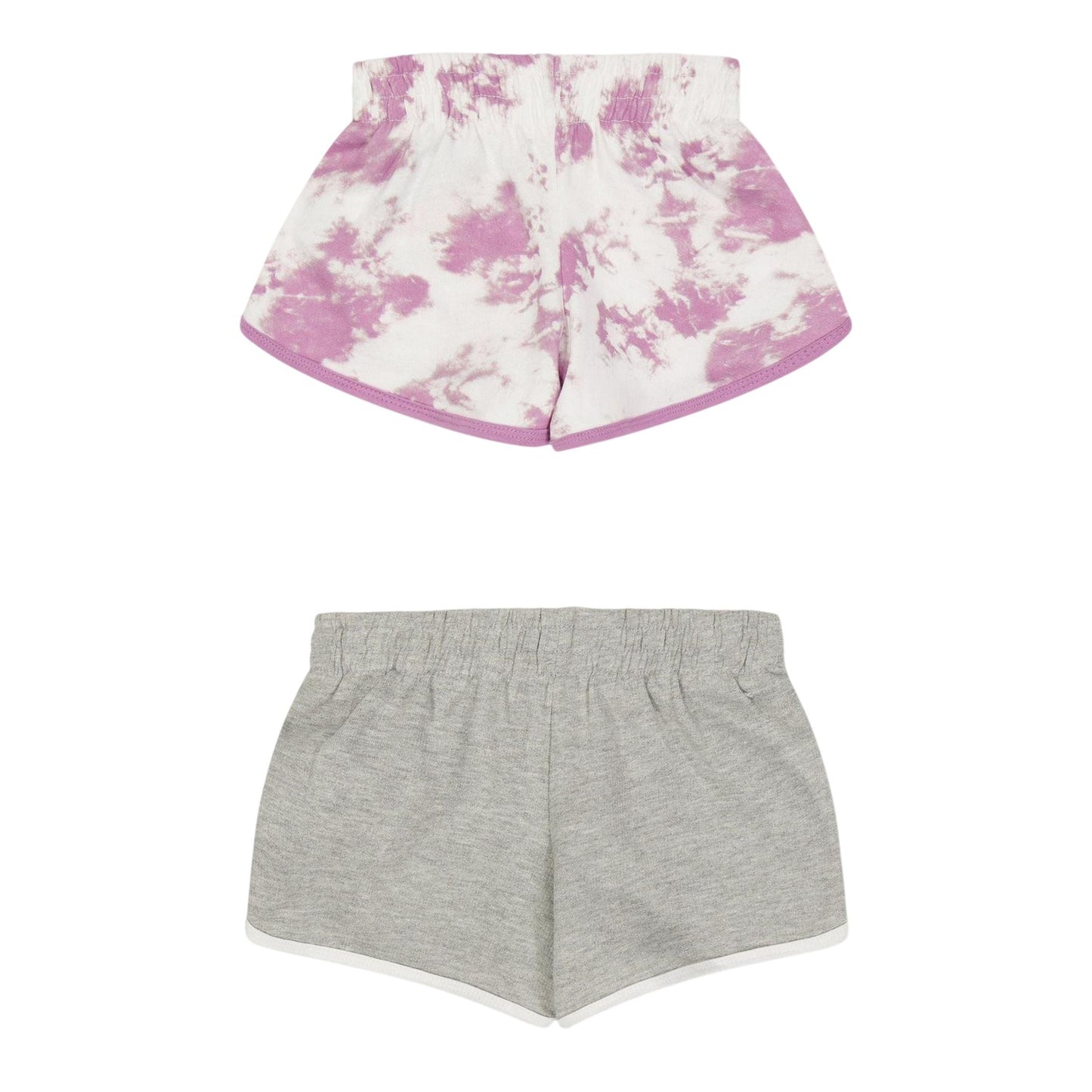 Orchid - Back - Reebok Baby Girls Jersey Tie Dye Shorts (Pack of 2)