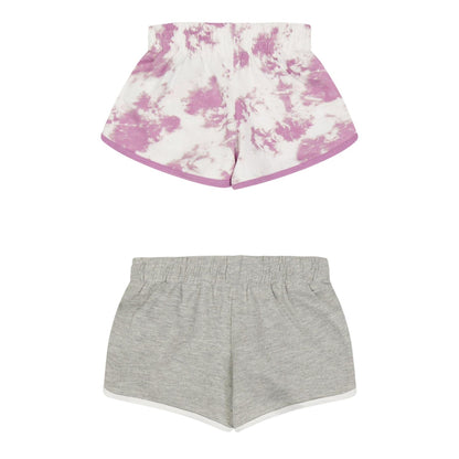 Orchid - Back - Reebok Baby Girls Jersey Tie Dye Shorts (Pack of 2)