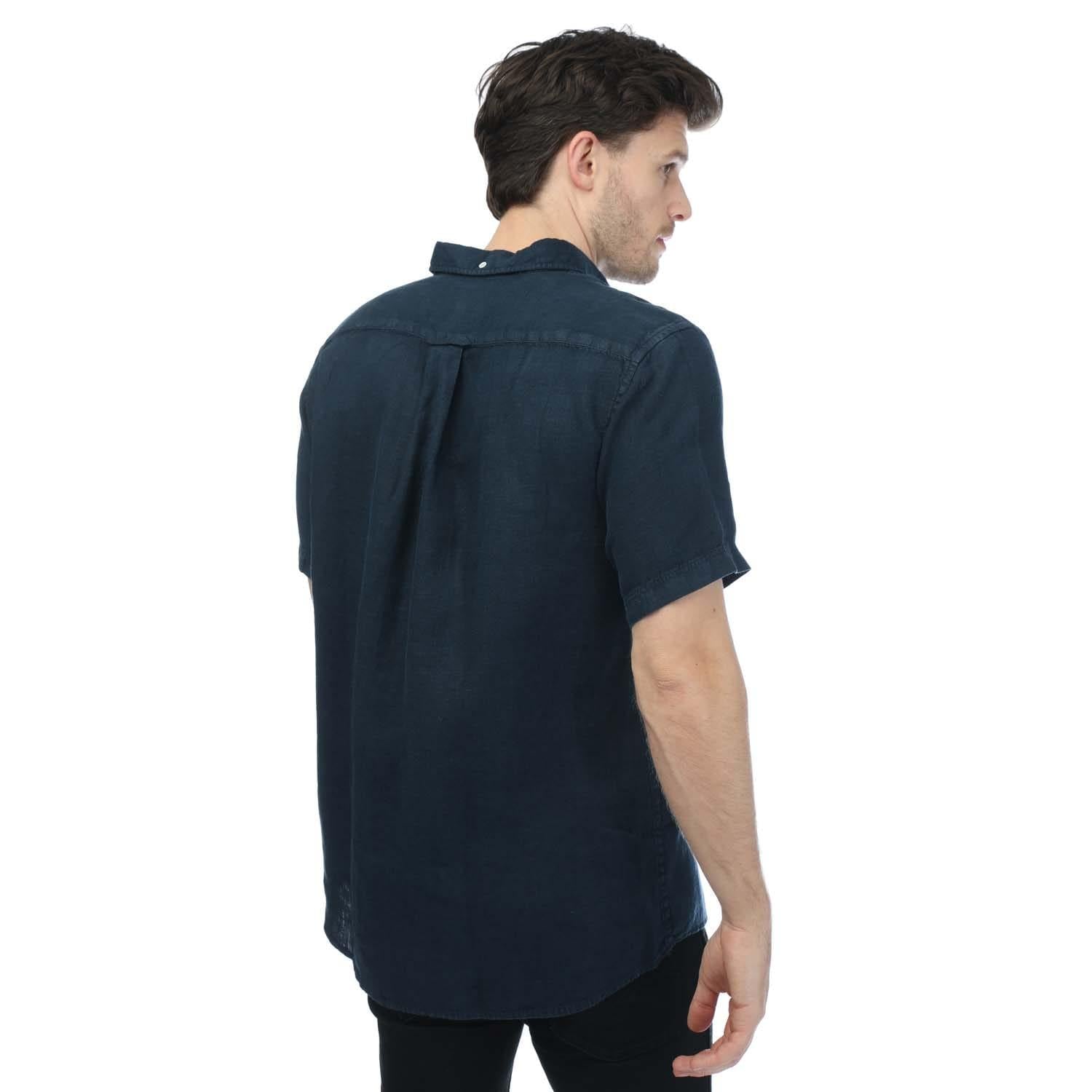 Navy - Back - Gant Mens Garment Dyed Regular Shirt