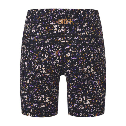 Black - Back - Biba Womens-Ladies Leopard Print High Waist Cycling Shorts