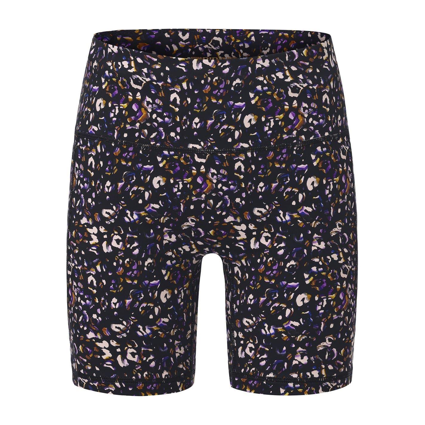 Black - Front - Biba Womens-Ladies Leopard Print High Waist Cycling Shorts