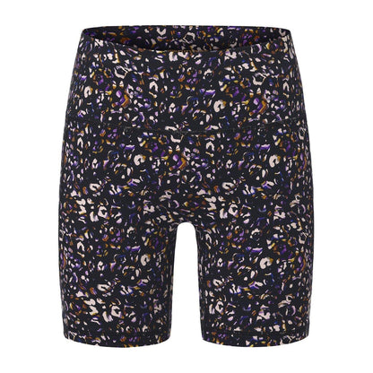 Black - Front - Biba Womens-Ladies Leopard Print High Waist Cycling Shorts