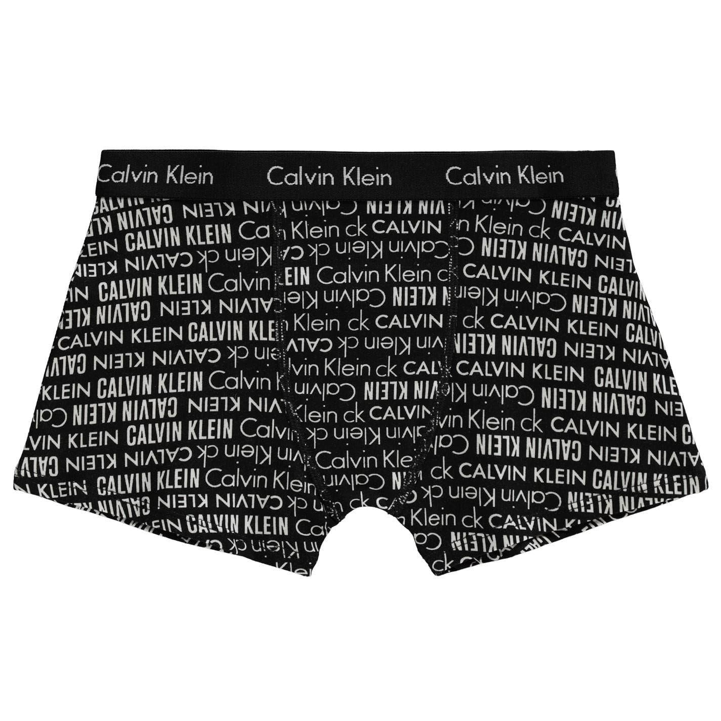 Black - Back - Calvin Klein Boys All-Over Print Boxer Shorts (Pack of 2)