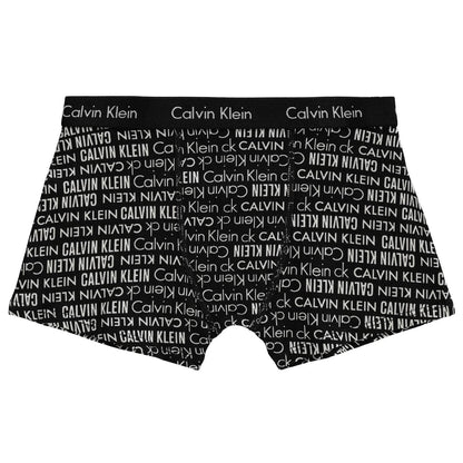Black - Back - Calvin Klein Boys All-Over Print Boxer Shorts (Pack of 2)