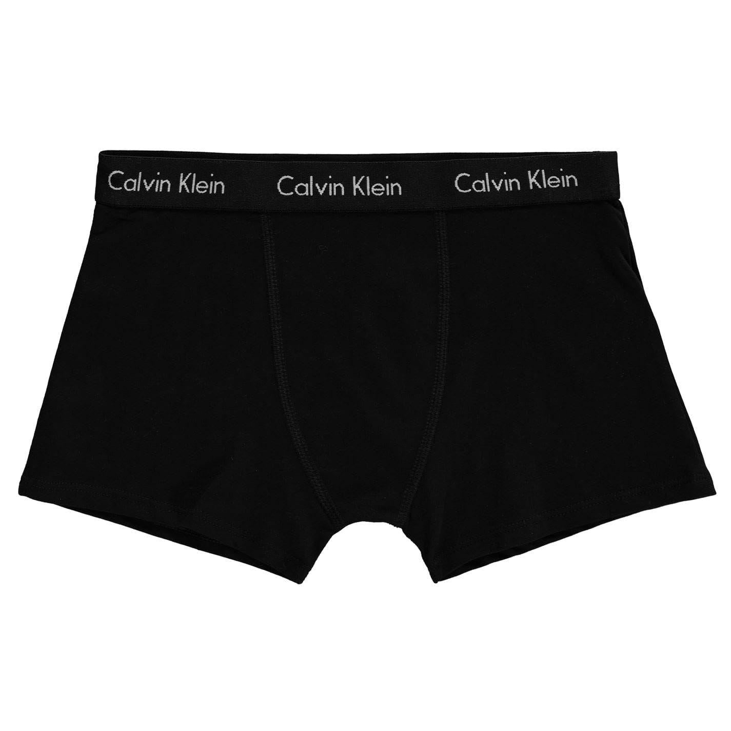 Black - Side - Calvin Klein Boys All-Over Print Boxer Shorts (Pack of 2)