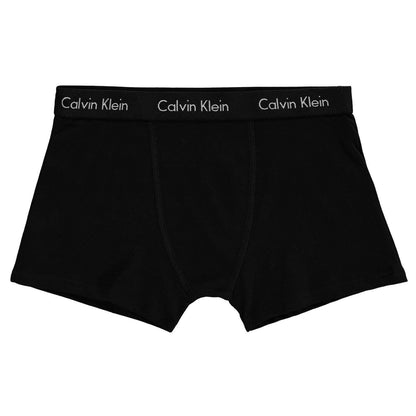 Black - Side - Calvin Klein Boys All-Over Print Boxer Shorts (Pack of 2)