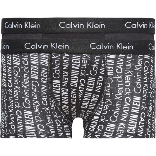 Black - Front - Calvin Klein Boys All-Over Print Boxer Shorts (Pack of 2)