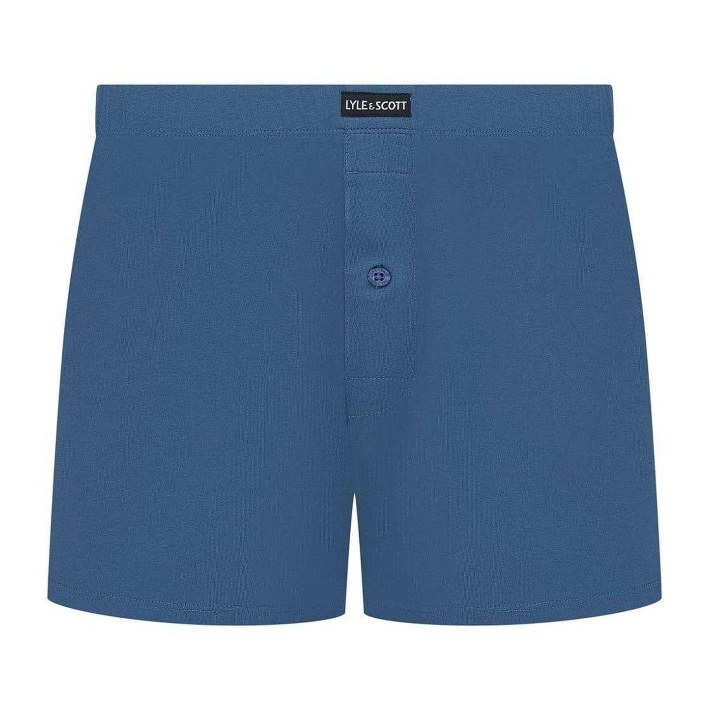 Grey-Blue - Back - Lyle & Scott Mens Plain Jersey Knit Boxer Shorts (Pack of 3)