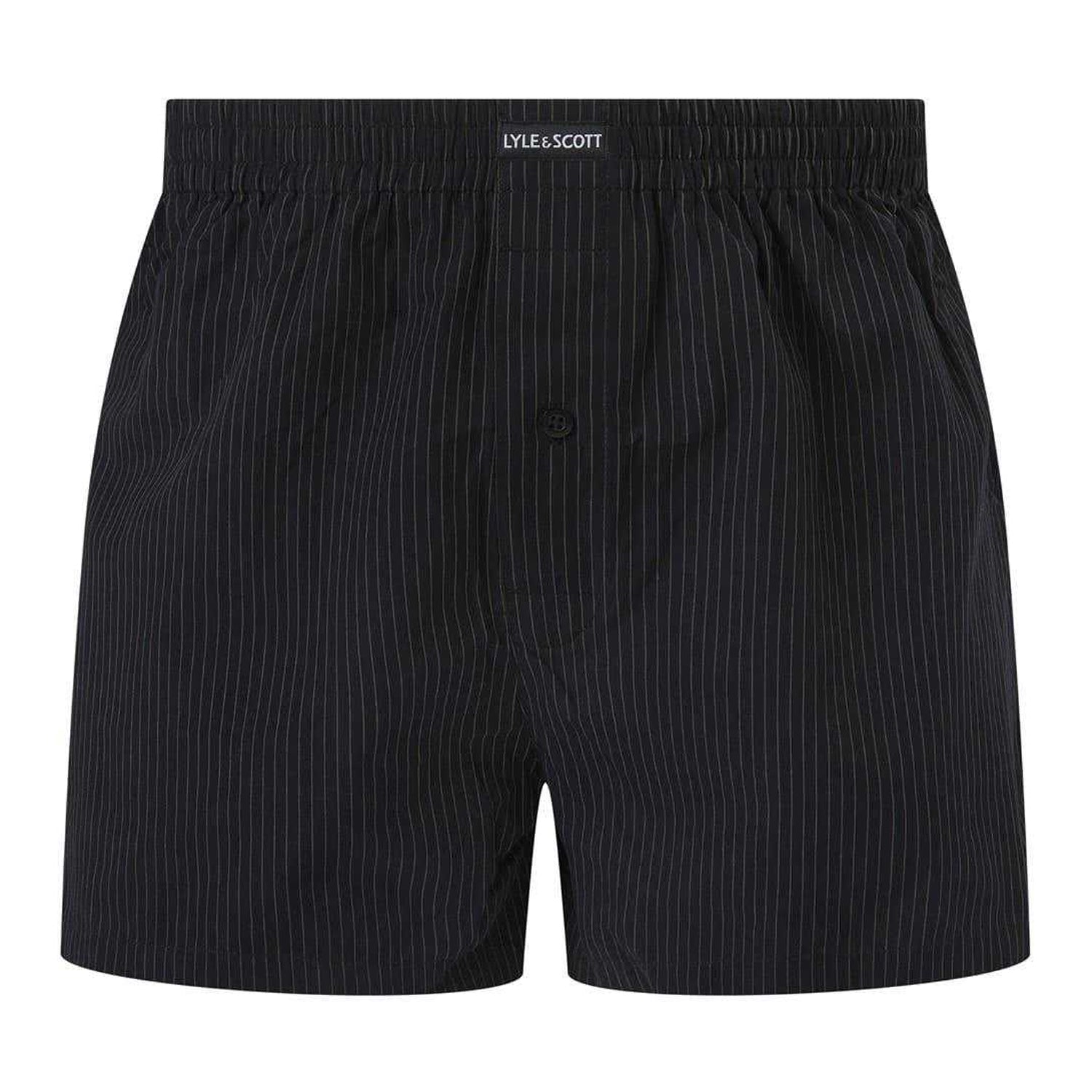 Black Print - Back - Lyle & Scott Mens Cotton Boxer Shorts (Pack of 3)