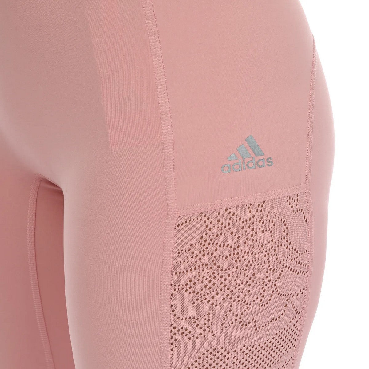 Mauve - Side - Adidas Womens-Ladies Fast Impact Lace Tight Running Shorts