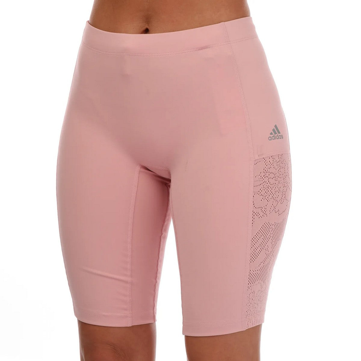 Mauve - Front - Adidas Womens-Ladies Fast Impact Lace Tight Running Shorts