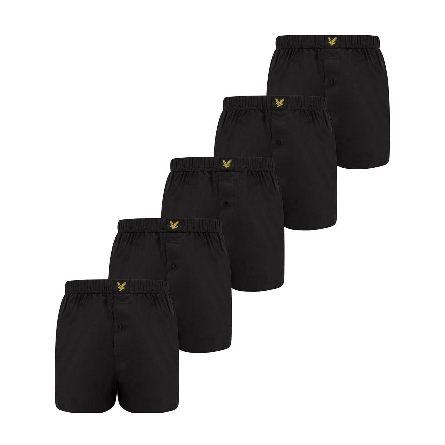 Black - Front - Lyle & Scott Mens Boxer Shorts (Pack of 5)