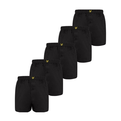 Black - Front - Lyle & Scott Mens Boxer Shorts (Pack of 5)