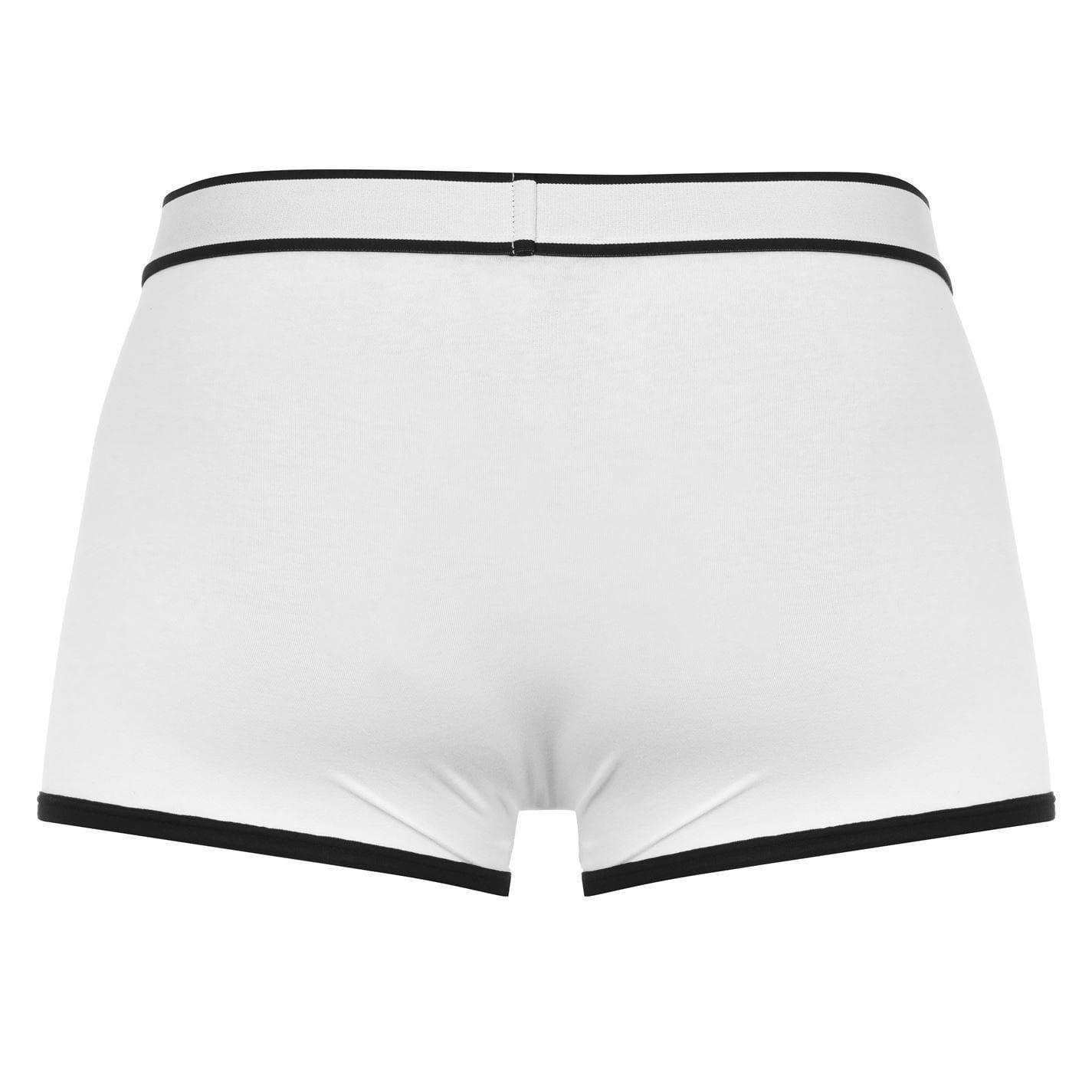 White - Back - Balmain Mens Paris Logo Cotton Jersey Boxer Shorts