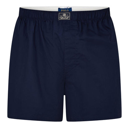 Navy-Bear Brown - Side - Ralph Lauren Mens Boxer Shorts (Pack of 3)
