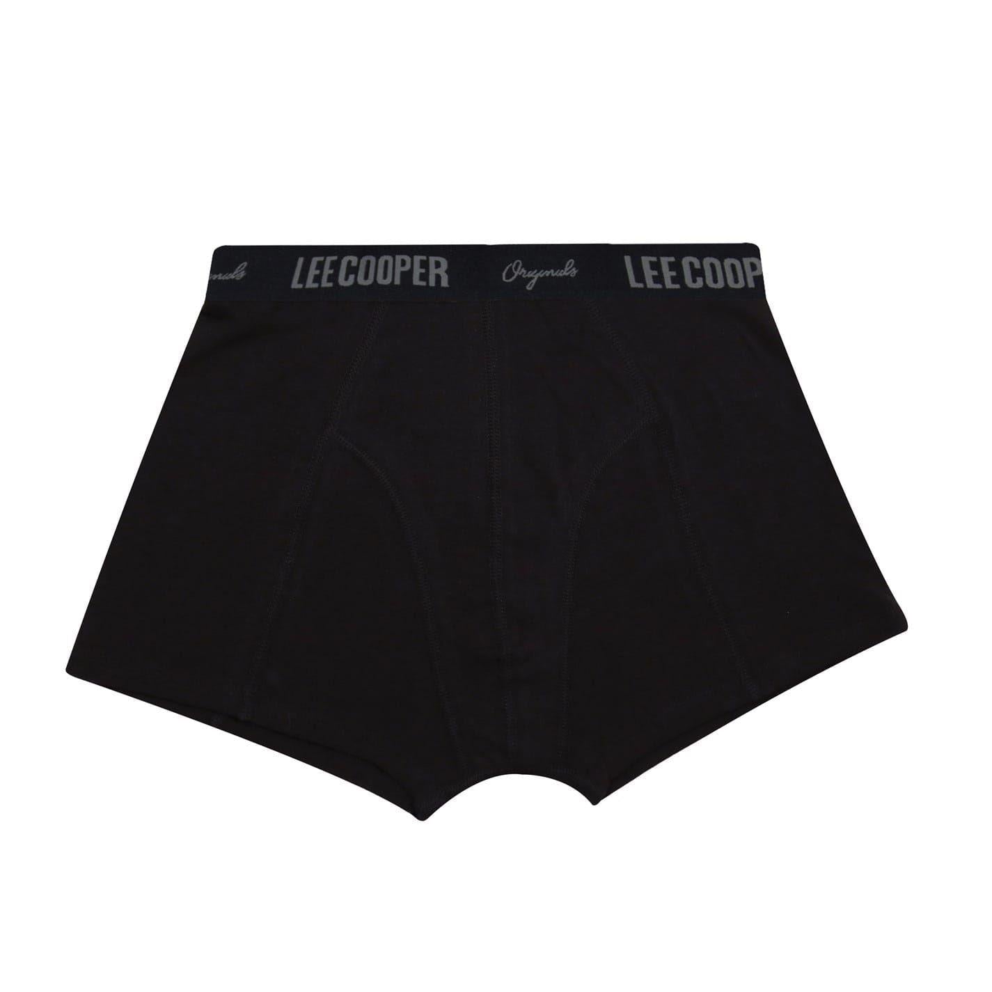 Core Black - Back - Lee Cooper Boys Elasticated Waist Comfort Boxer Shorts (Pack of 5)