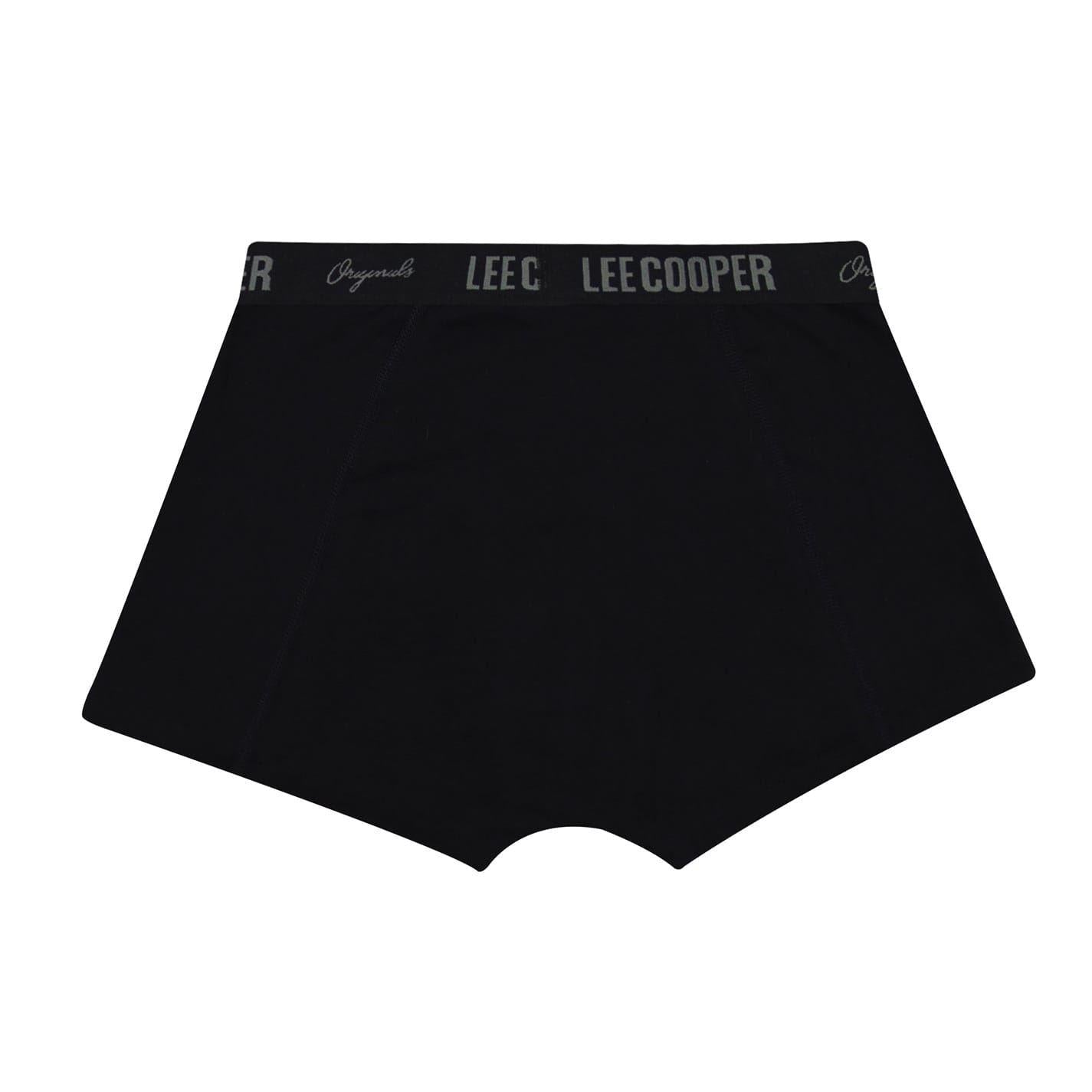 Core Black - Side - Lee Cooper Boys Elasticated Waist Comfort Boxer Shorts (Pack of 5)